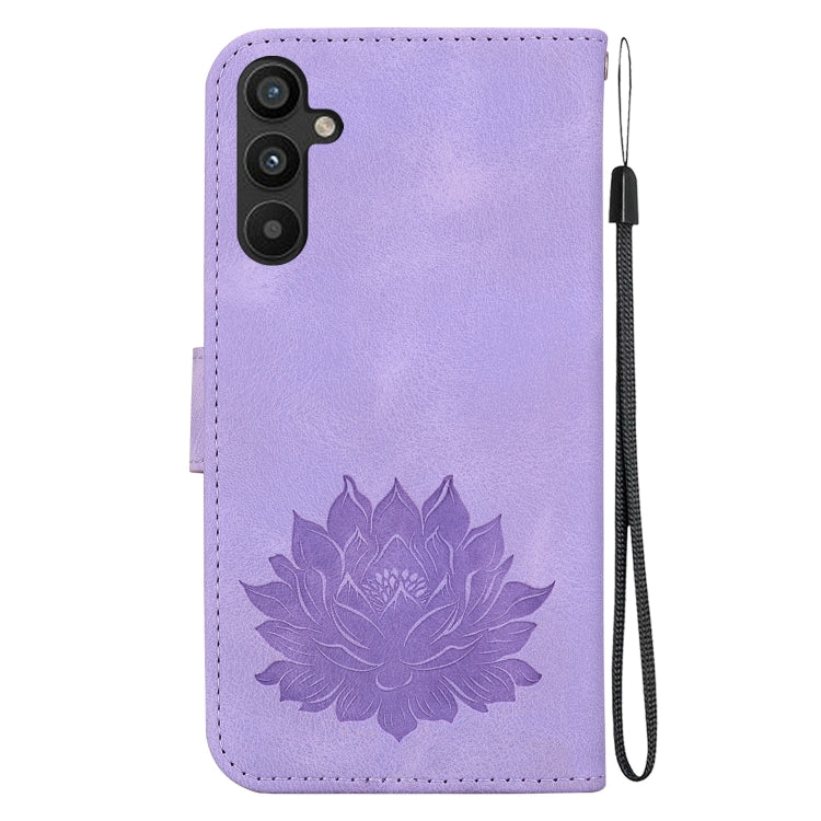 For Samsung Galaxy A34 5G Lotus Embossed Leather Phone Case