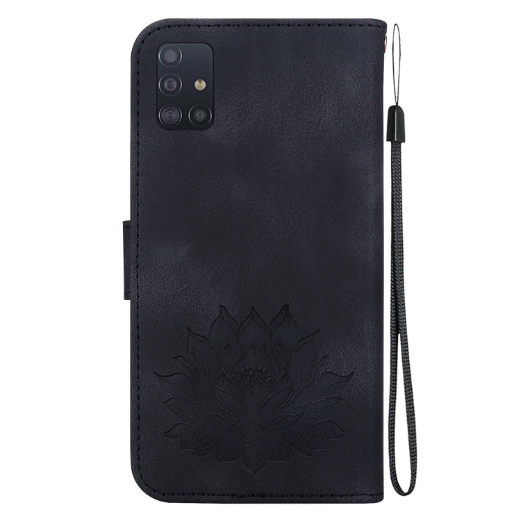 For Samsung Galaxy A51 5G Lotus Embossed Leather Phone Case