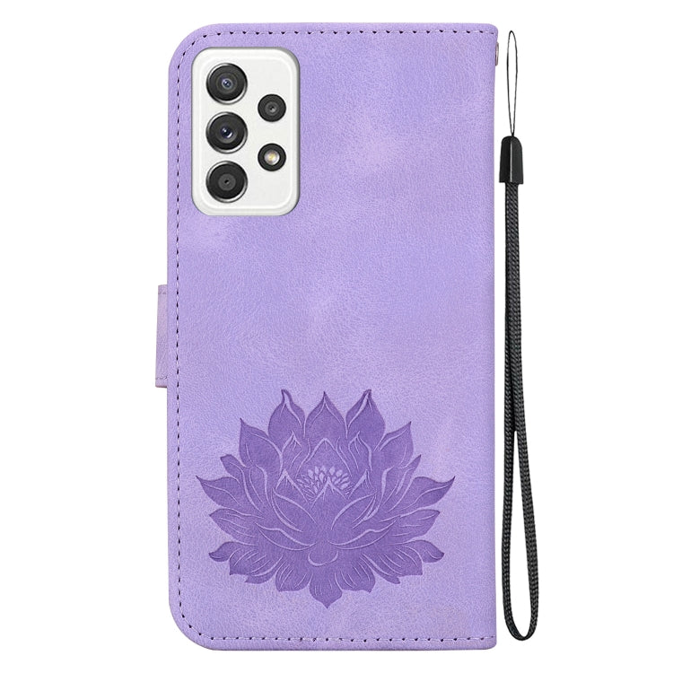 For Samsung Galaxy A52 4G /  5G Lotus Embossed Leather Phone Case