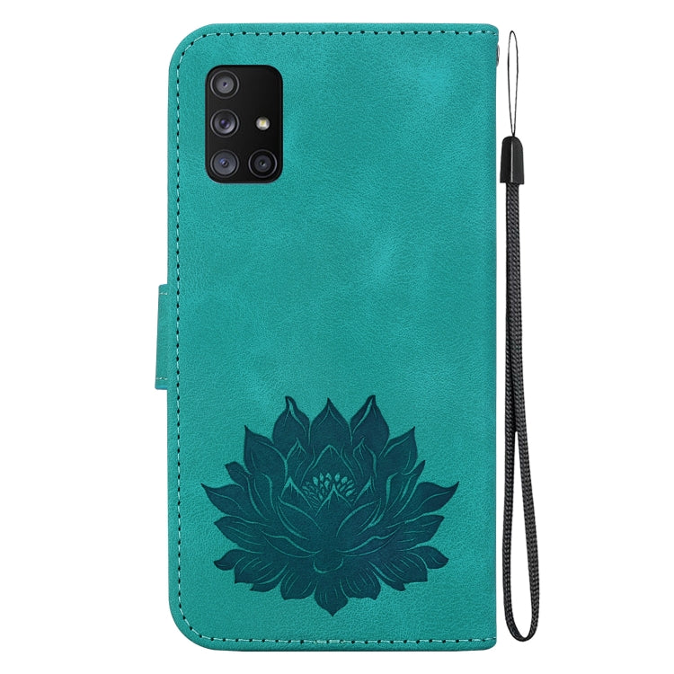 For Samsung Galaxy A71 5G Lotus Embossed Leather Phone Case