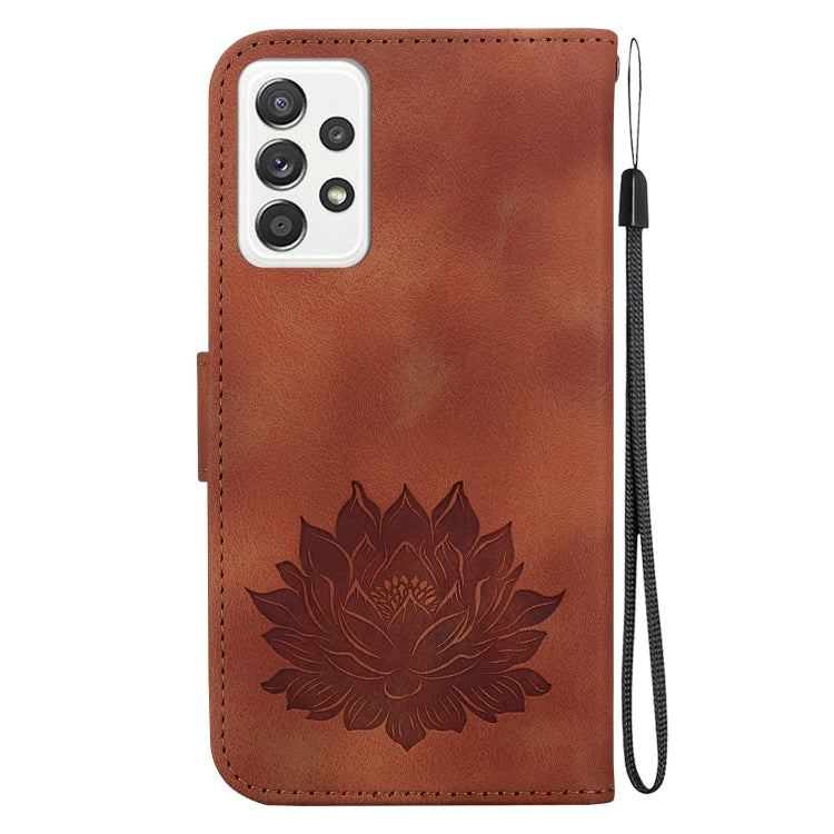 For Samsung Galaxy A72 4G / 5G Lotus Embossed Leather Phone Case
