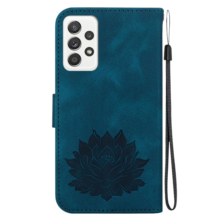 For Samsung Galaxy A72 4G / 5G Lotus Embossed Leather Phone Case