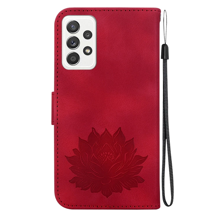 For Samsung Galaxy A72 4G / 5G Lotus Embossed Leather Phone Case