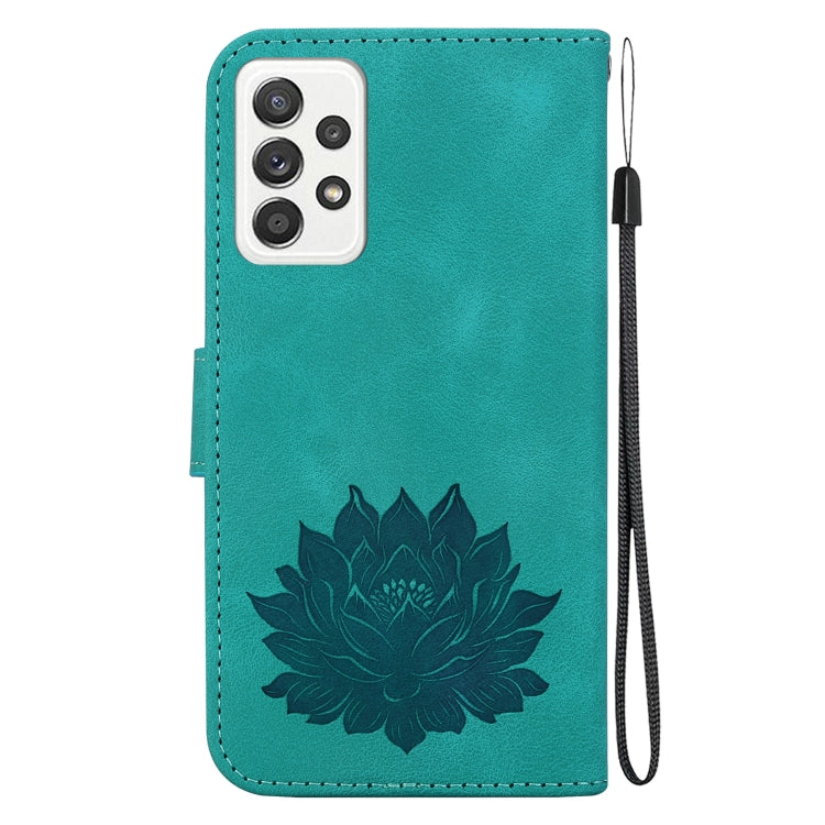 For Samsung Galaxy A72 4G / 5G Lotus Embossed Leather Phone Case