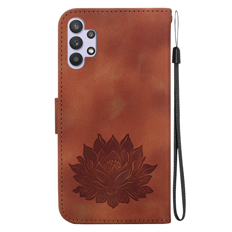 For Samsung Galaxy A32 5G Lotus Embossed Leather Phone Case