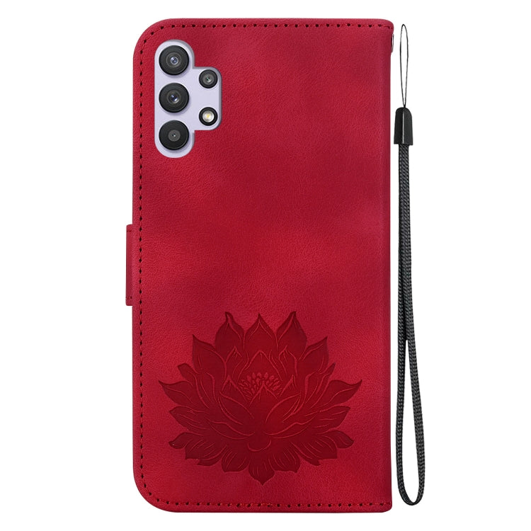 For Samsung Galaxy A32 5G Lotus Embossed Leather Phone Case