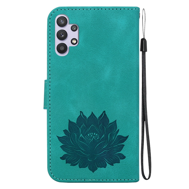 For Samsung Galaxy A32 5G Lotus Embossed Leather Phone Case