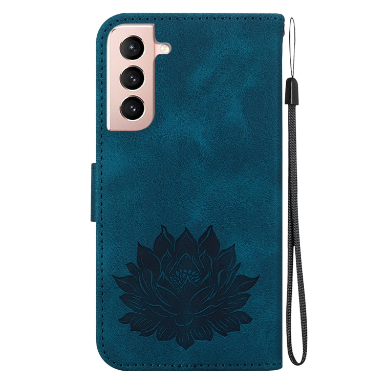 For Samsung Galaxy S21+ 5G Lotus Embossed Leather Phone Case