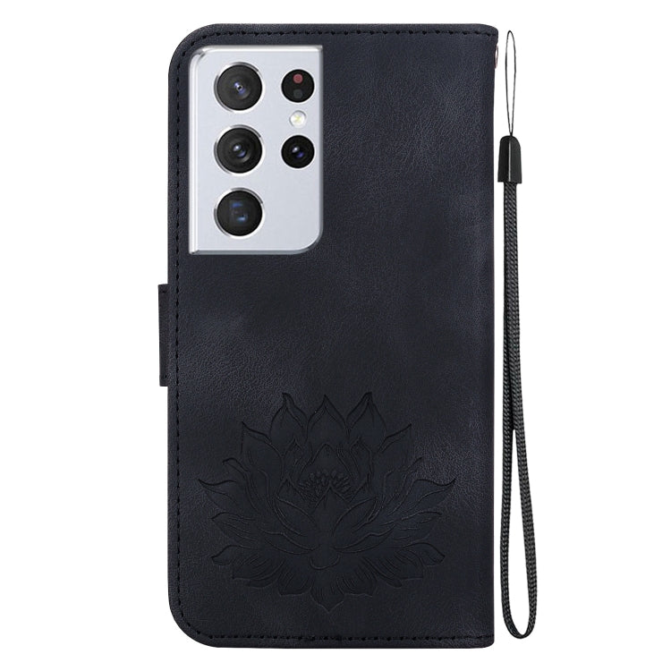 For Samsung Galaxy S21 Ultra 5G Lotus Embossed Leather Phone Case