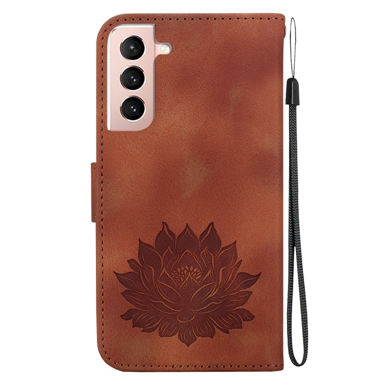 For Samsung Galaxy S22 5G Lotus Embossed Leather Phone Case