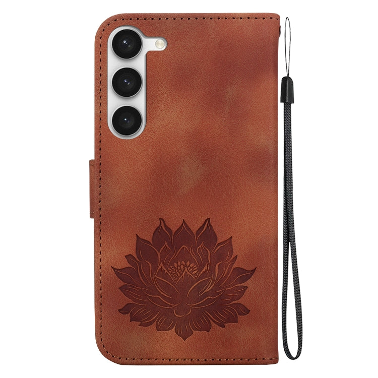 For Samsung Galaxy S23 5G Lotus Embossed Leather Phone Case