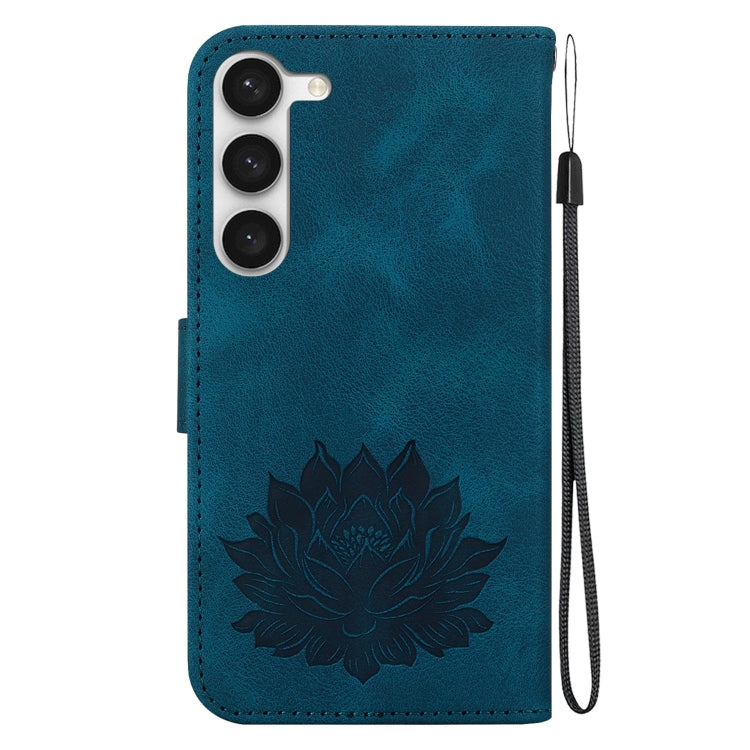 For Samsung Galaxy S23 5G Lotus Embossed Leather Phone Case