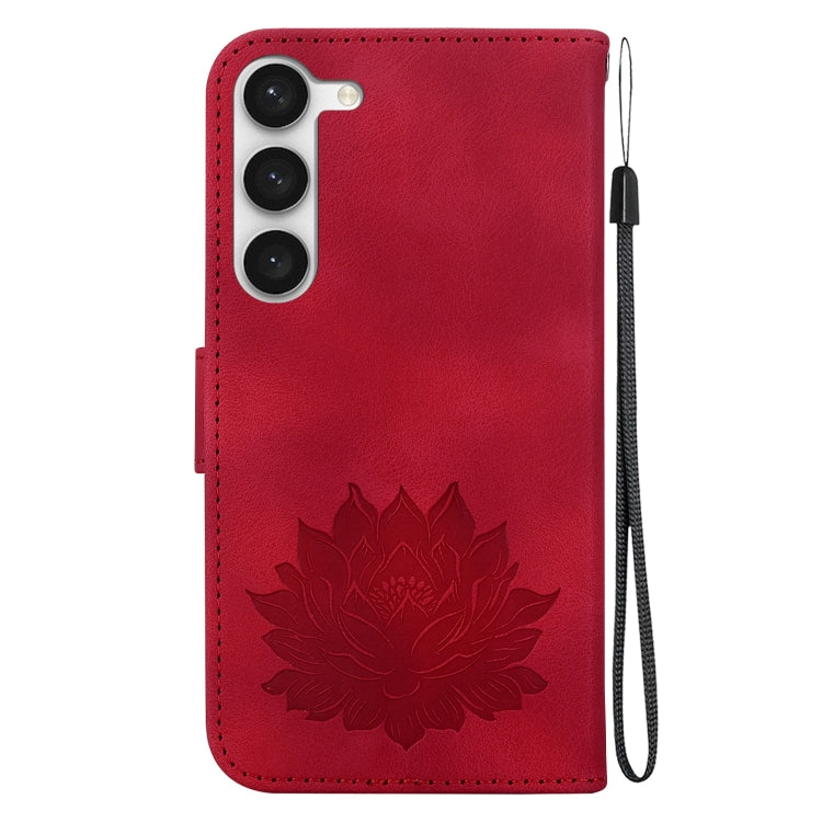 For Samsung Galaxy S23 5G Lotus Embossed Leather Phone Case