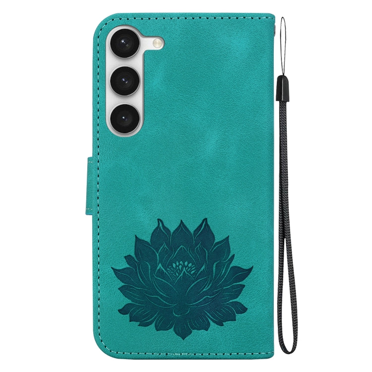 For Samsung Galaxy S23 5G Lotus Embossed Leather Phone Case