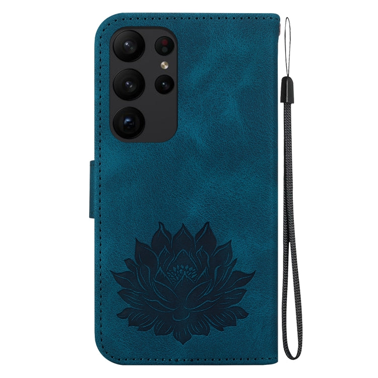 For Samsung Galaxy S23 Ultra 5G Lotus Embossed Leather Phone Case