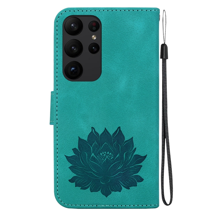 For Samsung Galaxy S23 Ultra 5G Lotus Embossed Leather Phone Case