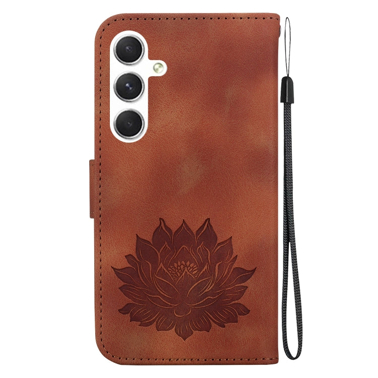 For Samsung Galaxy S24 5G Lotus Embossed Leather Phone Case