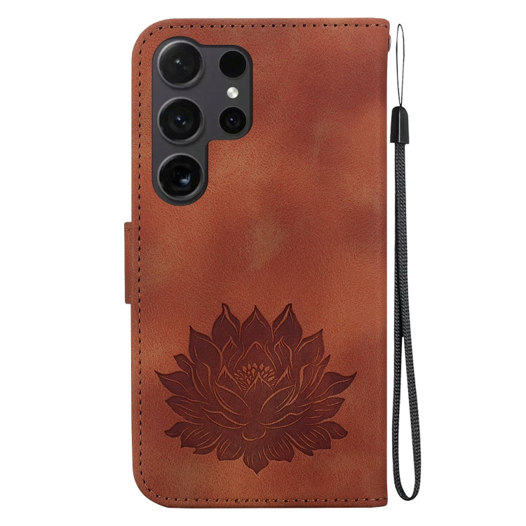 For Samsung Galaxy S24 Ultra 5G Lotus Embossed Leather Phone Case
