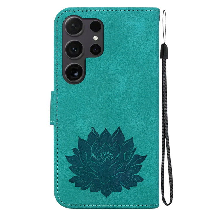 For Samsung Galaxy S24 Ultra 5G Lotus Embossed Leather Phone Case