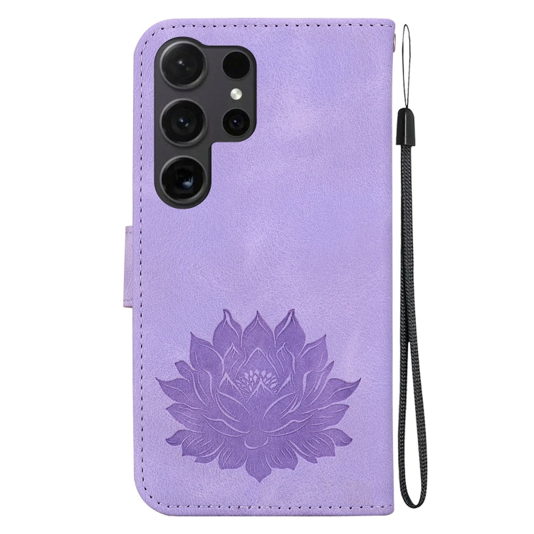 For Samsung Galaxy S24 Ultra 5G Lotus Embossed Leather Phone Case