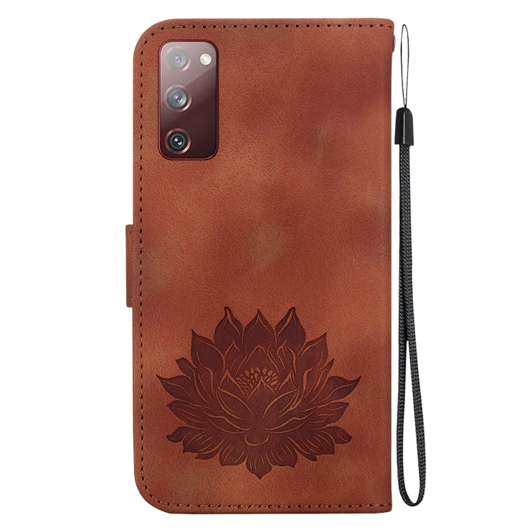 For Samsung Galaxy S20 FE 4G / 5G Lotus Embossed Leather Phone Case