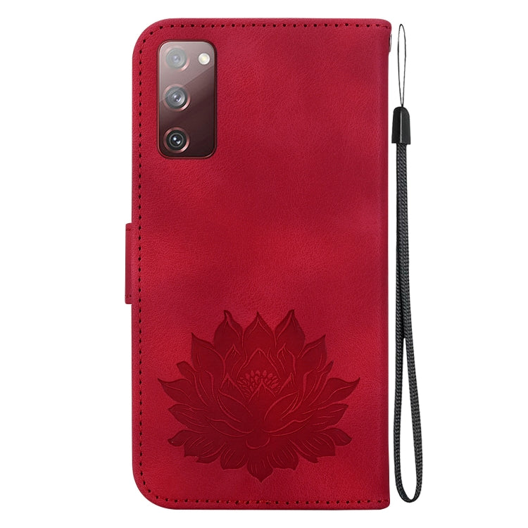 For Samsung Galaxy S20 FE 4G / 5G Lotus Embossed Leather Phone Case
