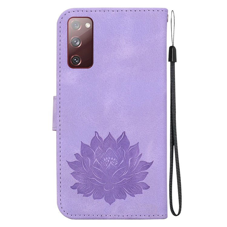 For Samsung Galaxy S20 FE 4G / 5G Lotus Embossed Leather Phone Case