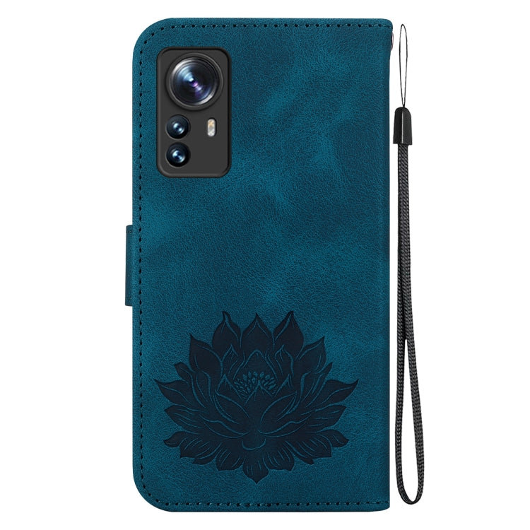 For Xiaomi 12 / 12X Lotus Embossed Leather Phone Case