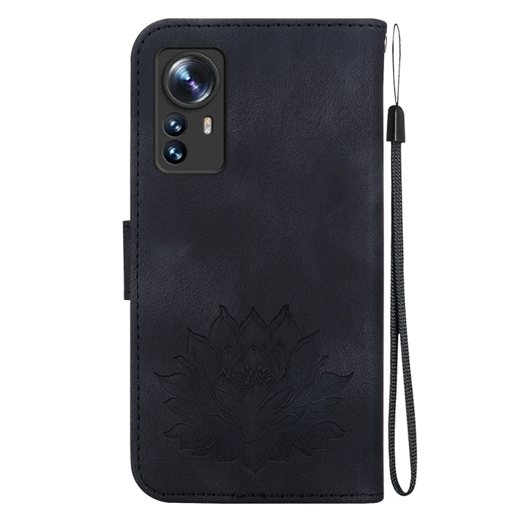 For Xiaomi 12 / 12X Lotus Embossed Leather Phone Case