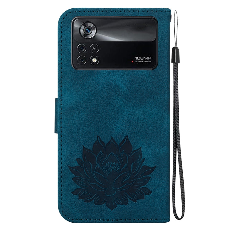 For Xiaomi Poco X4 Pro 5G Lotus Embossed Leather Phone Case