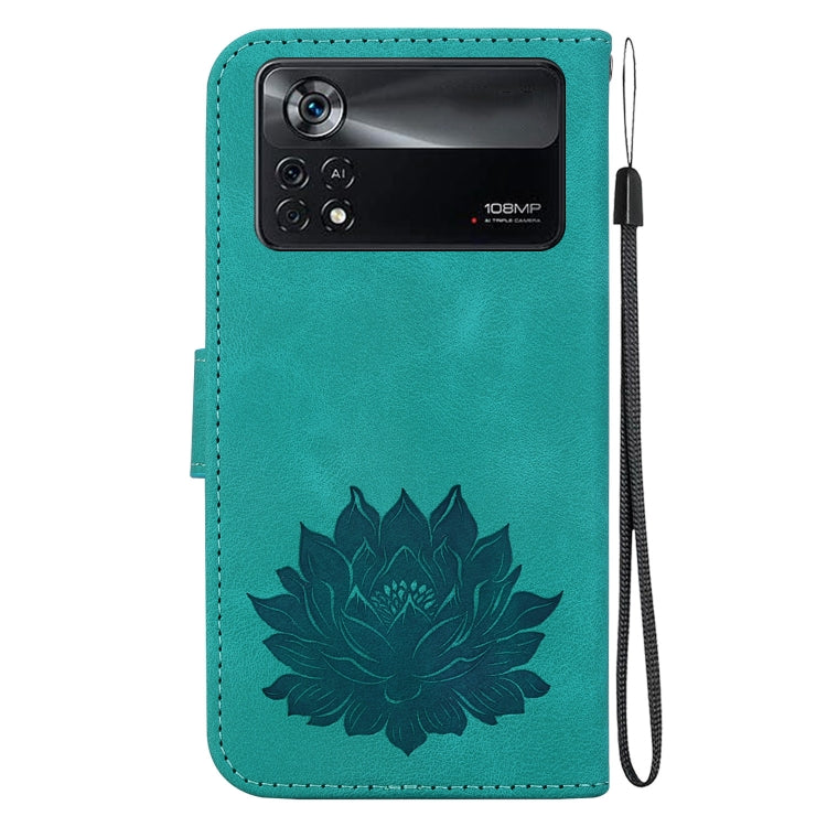 For Xiaomi Poco X4 Pro 5G Lotus Embossed Leather Phone Case