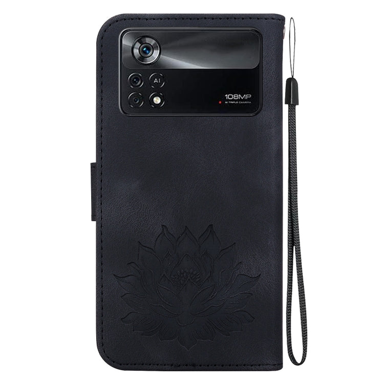 For Xiaomi Poco X4 Pro 5G Lotus Embossed Leather Phone Case