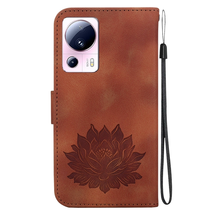For Xiaomi 13 Lite / Civi 2 Lotus Embossed Leather Phone Case