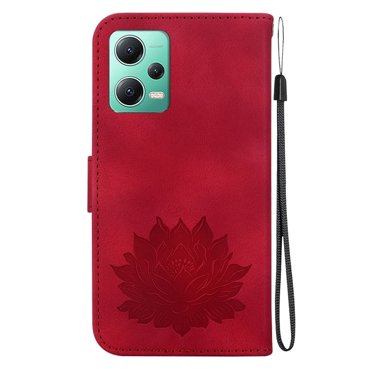 For Xiaomi Poco X5 Lotus Embossed Leather Phone Case