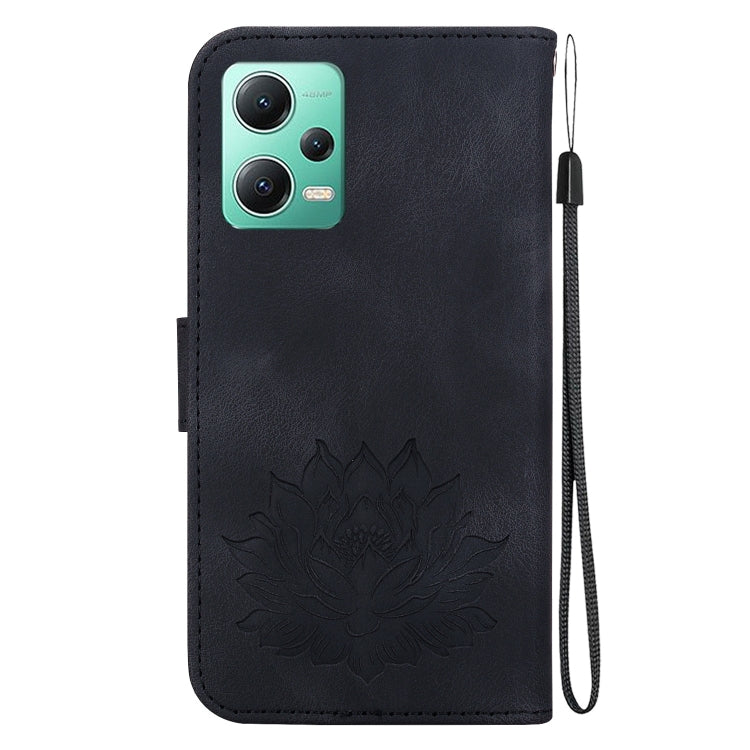 For Xiaomi Poco X5 Lotus Embossed Leather Phone Case