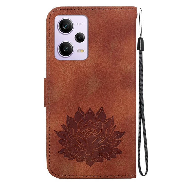 For Xiaomi Poco X5 Pro Lotus Embossed Leather Phone Case