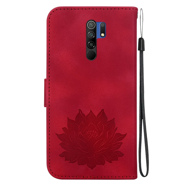 For Xiaomi Poco M2 Lotus Embossed Leather Phone Case