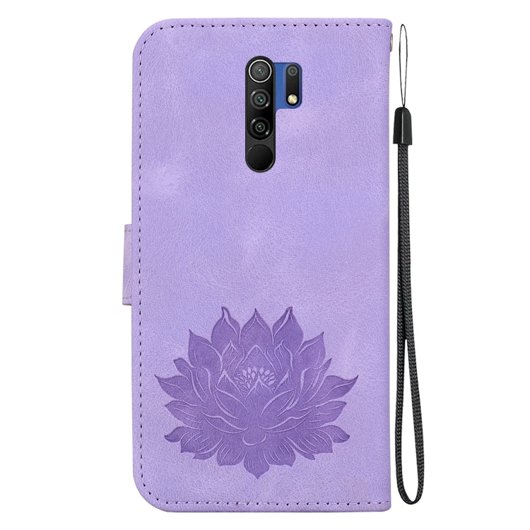 For Xiaomi Poco M2 Lotus Embossed Leather Phone Case