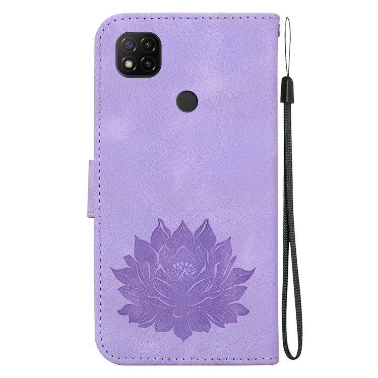 For Xiaomi Poco C31 Lotus Embossed Leather Phone Case