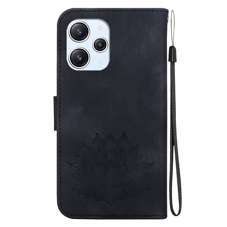 For Xiaomi Poco M6 Pro 5G Lotus Embossed Leather Phone Case