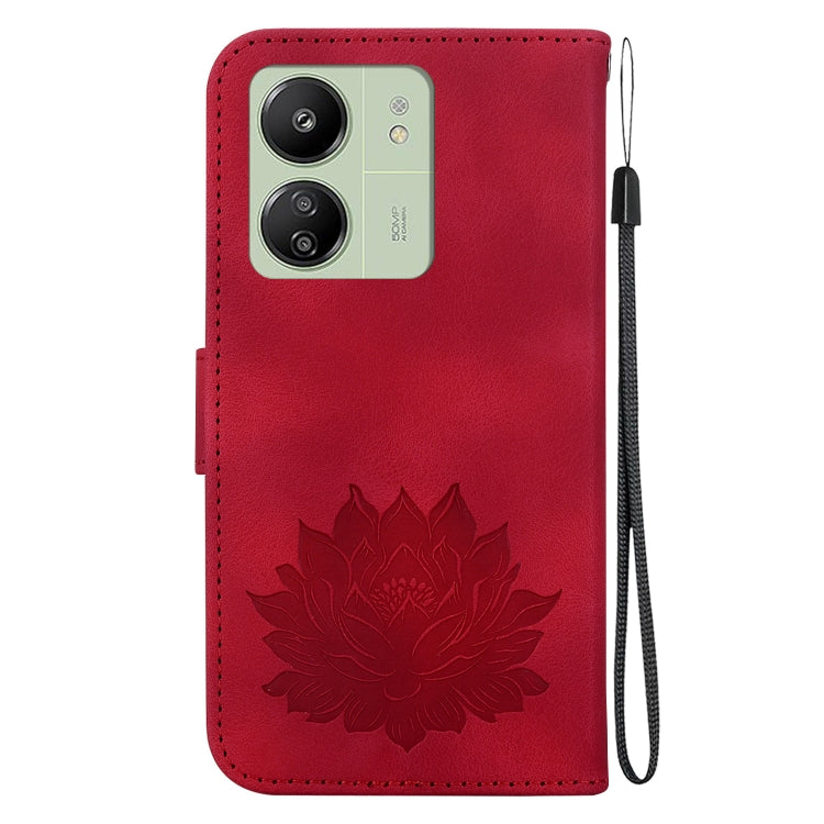 For Xiaomi Poco C65 4G / Poco M6 5G Lotus Embossed Leather Phone Case