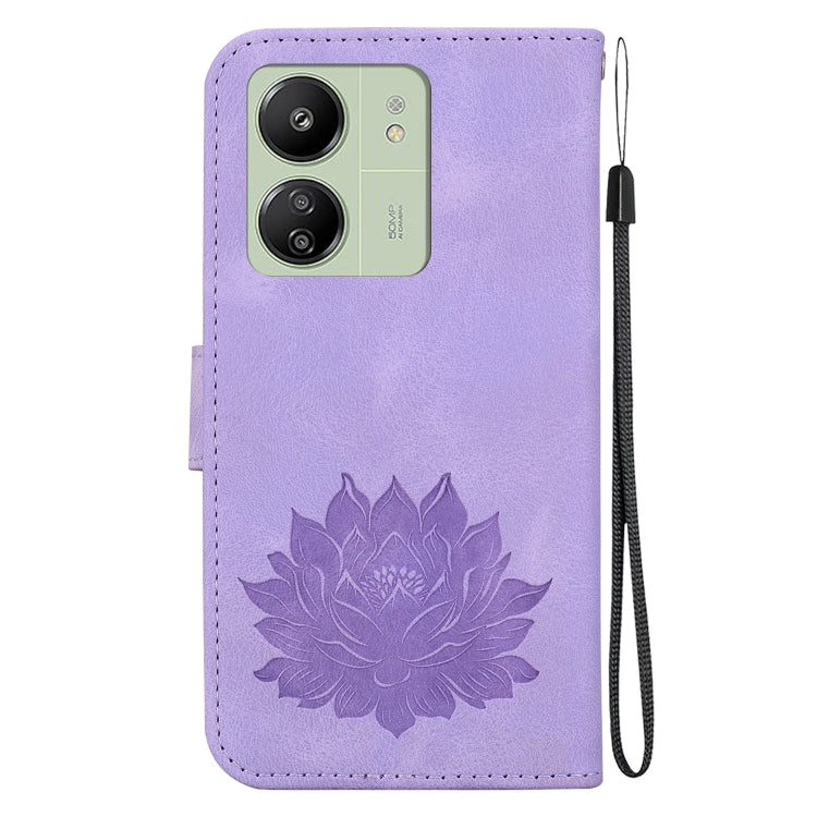 For Xiaomi Poco C65 4G / Poco M6 5G Lotus Embossed Leather Phone Case