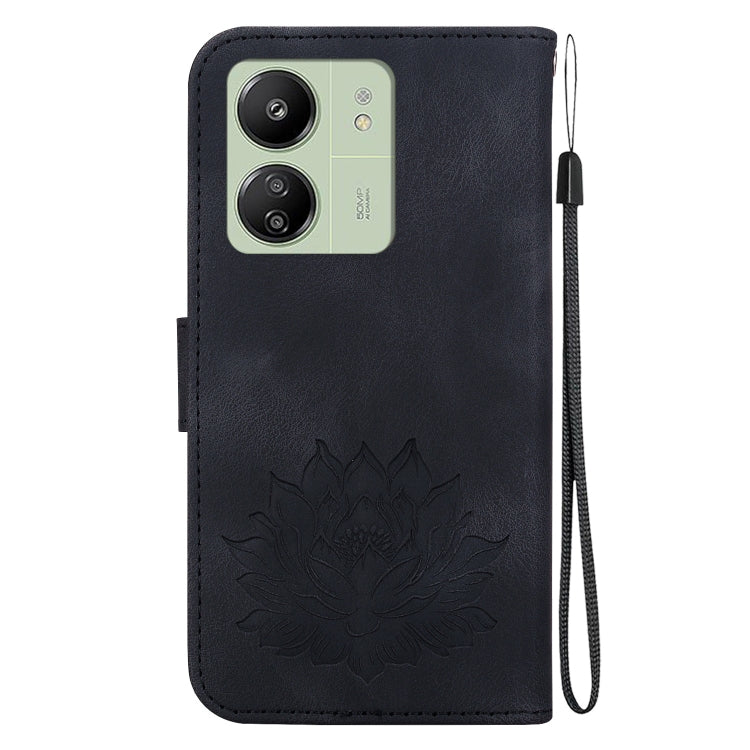 For Xiaomi Poco C65 4G / Poco M6 5G Lotus Embossed Leather Phone Case