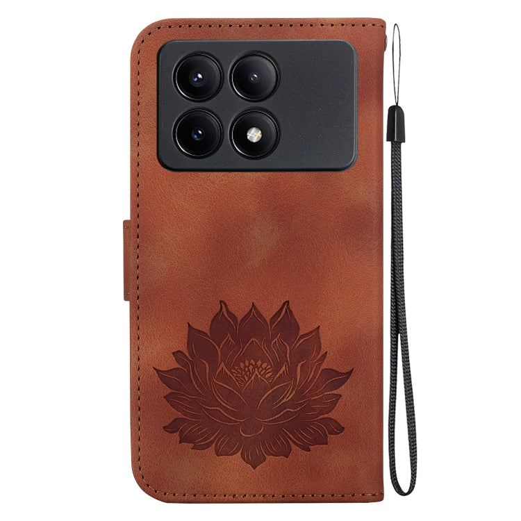 For Xiaomi Poco X6 Pro Lotus Embossed Leather Phone Case