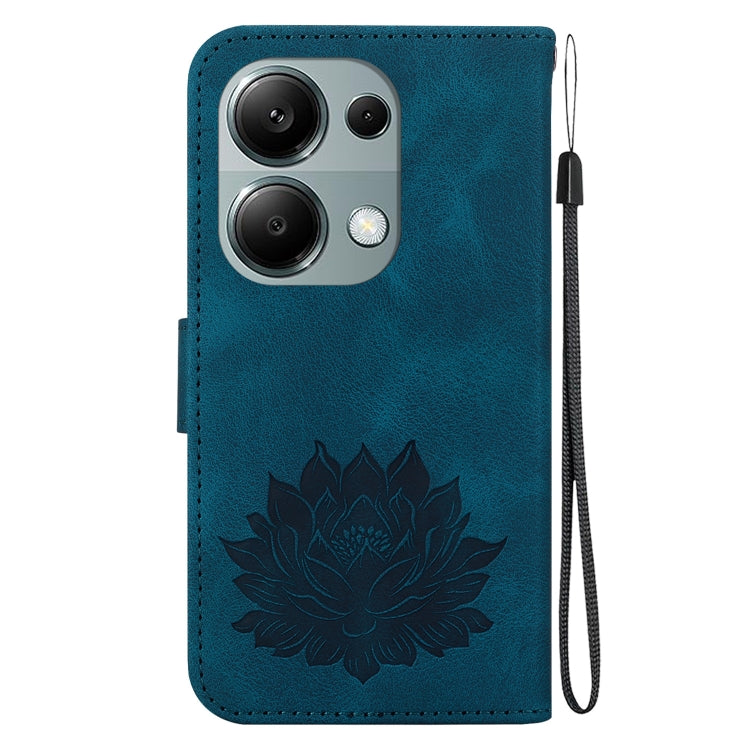 For Xiaomi Poco M6 Pro 4G Lotus Embossed Leather Phone Case