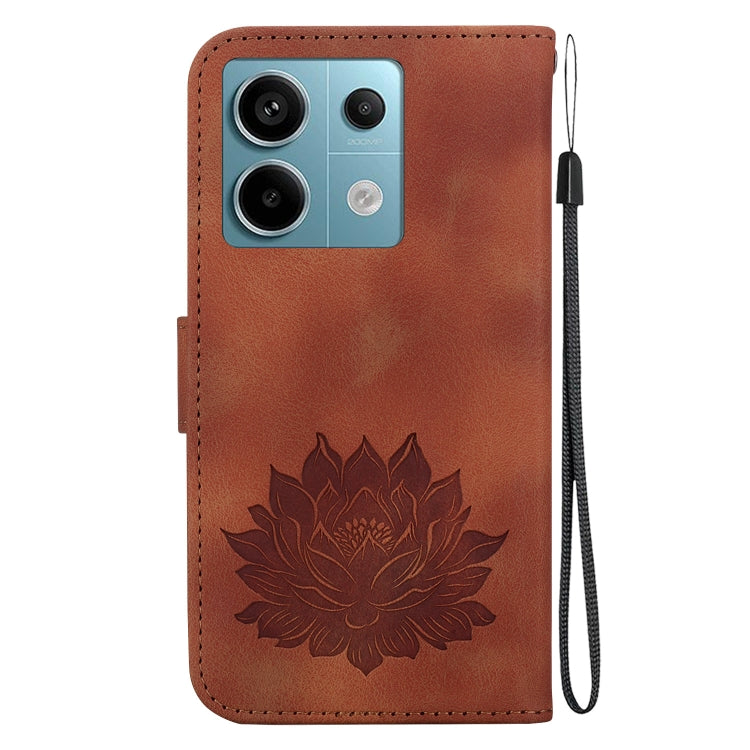 For Xiaomi Poco X6 5G Global Lotus Embossed Leather Phone Case