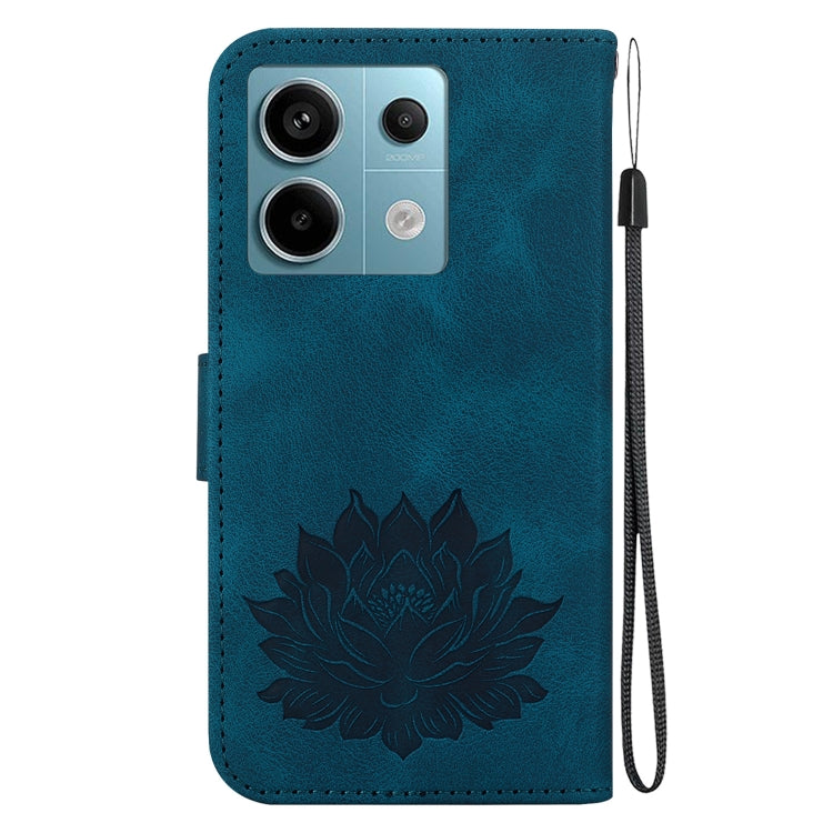 For Xiaomi Poco X6 5G Global Lotus Embossed Leather Phone Case