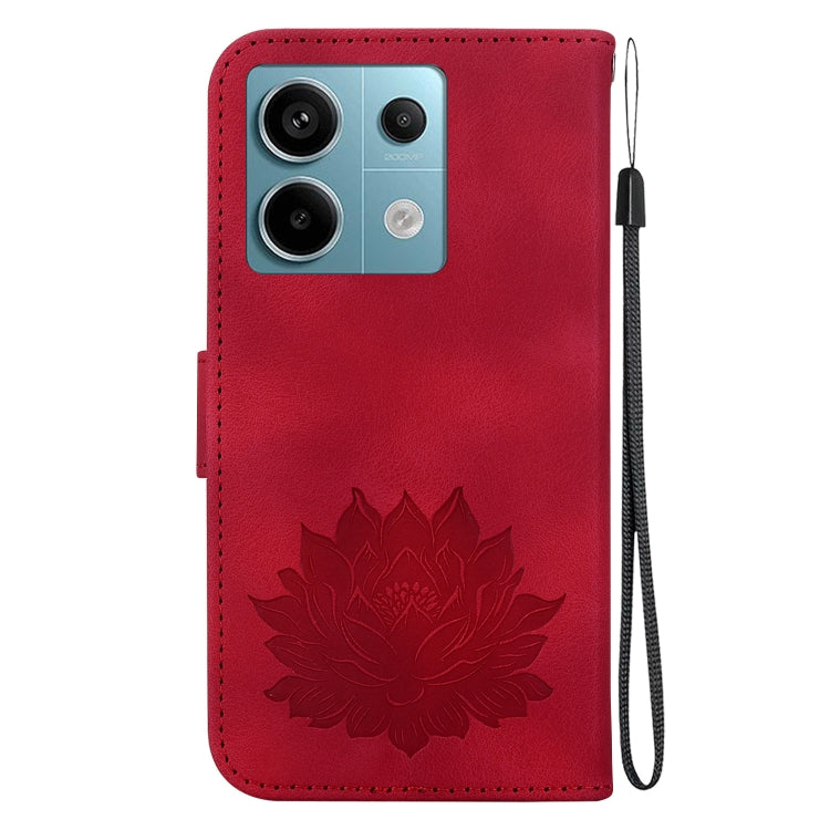 For Xiaomi Poco X6 5G Global Lotus Embossed Leather Phone Case