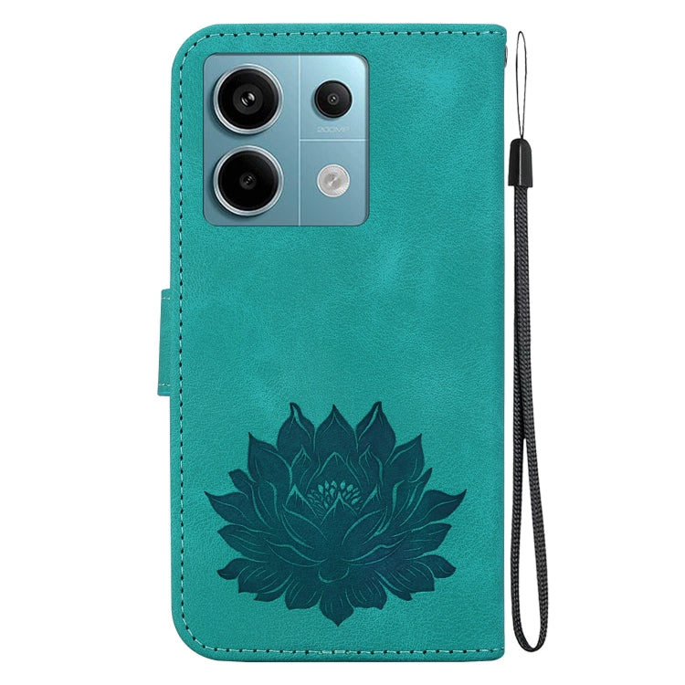For Xiaomi Poco X6 5G Global Lotus Embossed Leather Phone Case