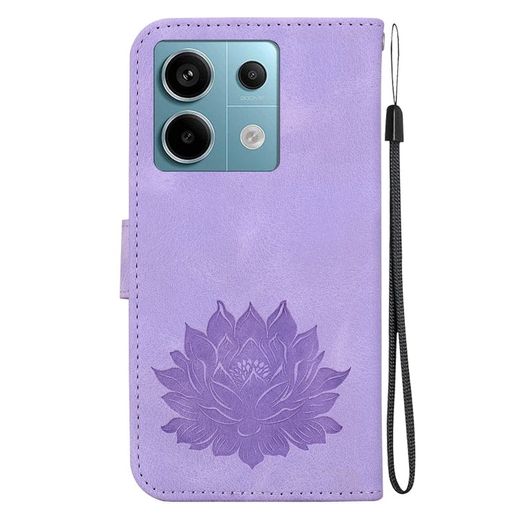 For Xiaomi Poco X6 5G Global Lotus Embossed Leather Phone Case